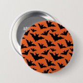 Halloween schwarze Fledermäuse orange cool grusel Button (Vorne & Hinten)