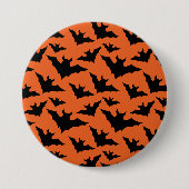 Halloween schwarze Fledermäuse orange cool grusel Button (Vorderseite)