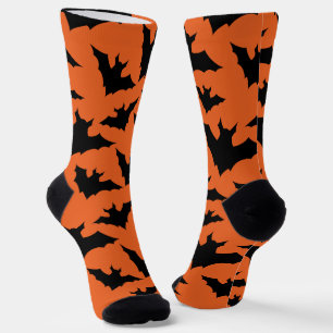 Halloween schwarze Fledermäuse orange cooler gruse Socken