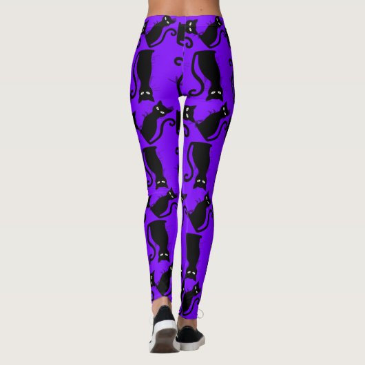 halloween schwarze Hexe lila Leggings (Rückseite)