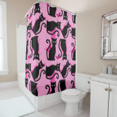 halloween schwarze Hexe pink Duschvorhang (Beispiel)