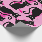 halloween schwarze Hexe pink Geschenkpapier (Ecke)