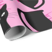 halloween schwarze Hexe pink Geschenkpapier (Rolleneckpunkt)