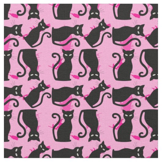 halloween schwarze Hexe pink Stoff (Nahaufnahme)