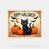 Halloween schwarze Katze Acrylschild (Vorderseite)