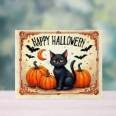 Halloween schwarze Katze Acrylschild (Neutral)