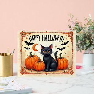 Halloween schwarze Katze Acrylschild