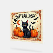Halloween schwarze Katze Acrylschild (Winkel)