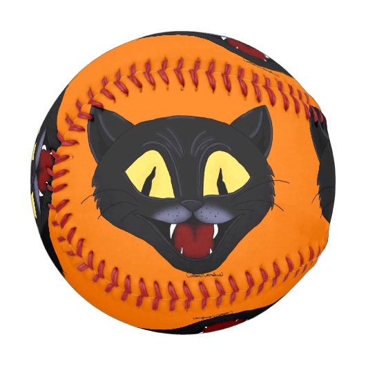 Halloween-Schwarze Katze Baseball (Rückseite Rechts)