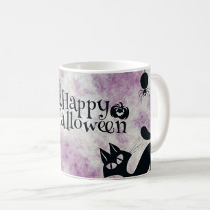 Halloween schwarze Katze böse Kürbisse gruselige E Kaffeetasse