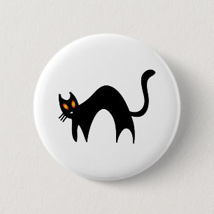 Halloween-Schwarze Katze Button