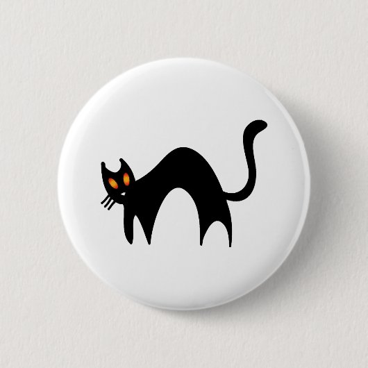 Halloween-Schwarze Katze Button (Vorderseite)