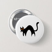 Halloween-Schwarze Katze Button (Vorne & Hinten)