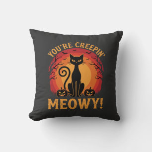 Halloween-Schwarze Katze, du machst mir Angst, Meo Kissen