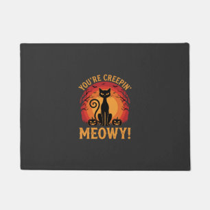 Halloween-Schwarze Katze Du Schleichst Mich Meowy Fußmatte