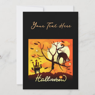 Halloween-Schwarze Katze Feiertagskarte