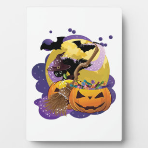Halloween-Schwarze Katze Fotoplatte