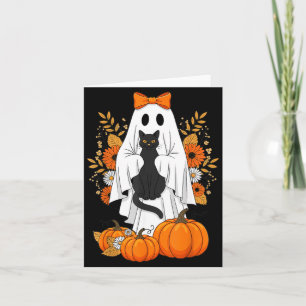 Halloween schwarze Katze Geist Kürbis Süß Herbst Karte