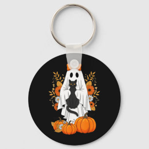 Halloween schwarze Katze Geist Kürbis Süß Herbst Schlüsselanhänger