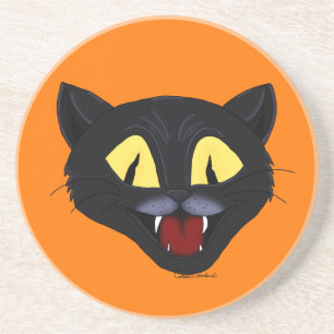 Halloween-Schwarze Katze Getränkeuntersetzer