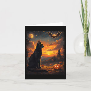 Halloween schwarze Katze Gothic Mond Szene Party Karte