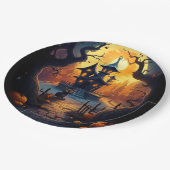 Halloween/Schwarze Katze/Hexe/Zauberkünstlerisches Pappteller (Schrägansicht)