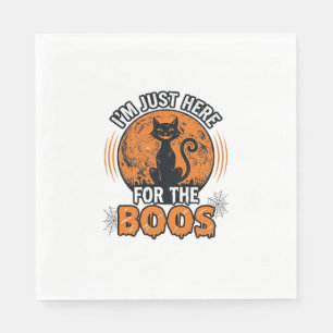 Halloween schwarze Katze hier für die Buh Vintage- Serviette