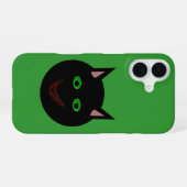 Halloween-Schwarze Katze iPhone 16 Hülle (Rückseite (Horizontal))