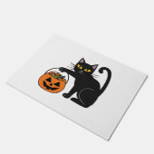 Halloween schwarze Katze Jack O' Lantern Kürbis Sü Fußmatte (Schrägansicht)