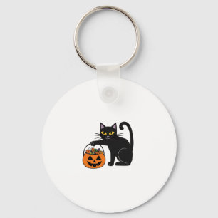 Halloween schwarze Katze Jack O' Lantern Kürbis Sü Schlüsselanhänger