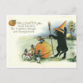 Halloween-Schwarze-Katze-Kätzchen-Mäuse-Maus-Postk Postkarte (Vorderseite)