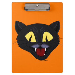 Halloween-Schwarze Katze Klemmbrett