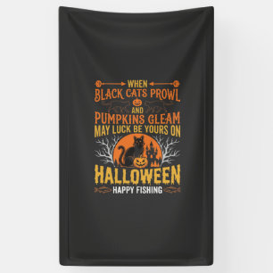 Halloween-Schwarze-Katze-Kürbis-glückliches-Angeln Banner