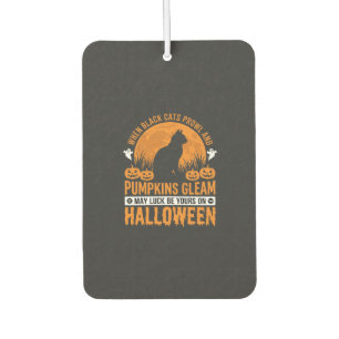 Halloween schwarze Katze Kürbis Mond Design_1 Autolufterfrischer