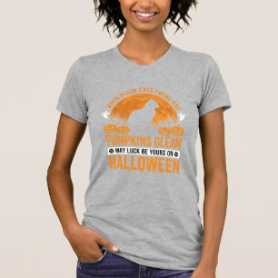 Halloween-Schwarze-Katze-Kürbis-Mond-Design_1 T-Shirt