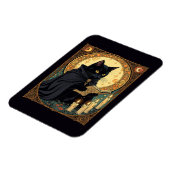 Halloween-Schwarze Katze liest ein Buch Magnet (Linke Seite)