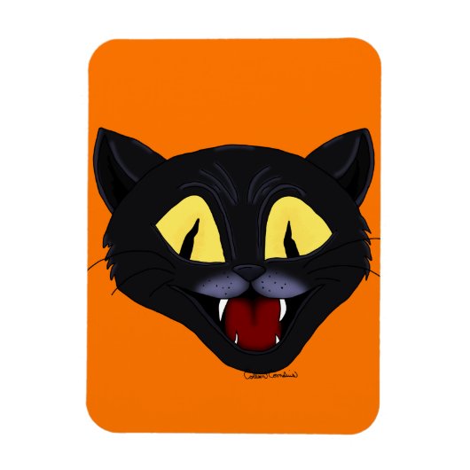 Halloween-Schwarze Katze Magnet (Vertikal)