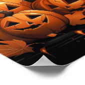 Halloween Schwarze Katze mit Jack-O'-Lanterns Poster (Ecke)