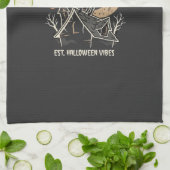 Halloween-Schwarze-Katze-Mond (2) Geschirrtuch (Gefaltet)