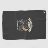 Halloween-Schwarze-Katze-Mond (2) Golfhandtuch (Horizontal)