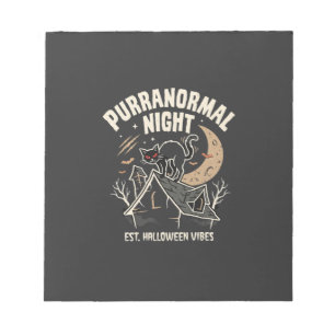 Halloween-Schwarze-Katze-Mond (2) Notizblock