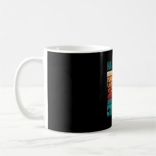 Halloween schwarze Katze Mond Friedhof Retro-Vekto Kaffeetasse