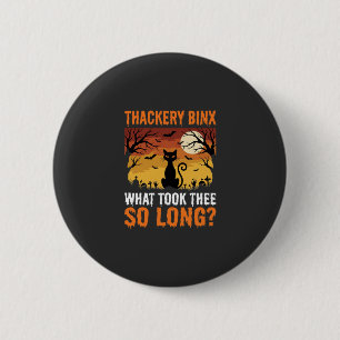Halloween-Schwarze-Katze-Mond-Friedhof-Zitat-Desig Button