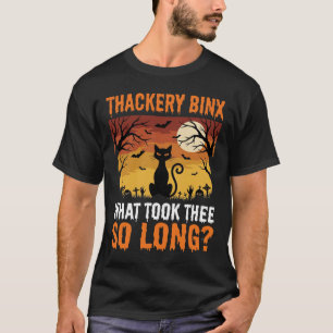 Halloween-Schwarze-Katze-Mond-Friedhof-Zitat-Desig T-Shirt