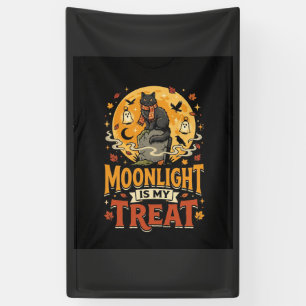 Halloween-Schwarze-Katze-Mond-Magie Banner