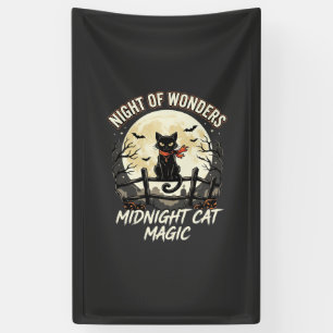 Halloween-Schwarze Katze Mondlicht Banner