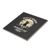 Halloween-Schwarze Katze Mondlicht Fliese (Seite)