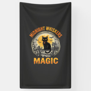 Halloween-Schwarze-Katze-Mondlicht-Magie Banner