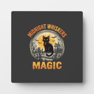 Halloween-Schwarze-Katze-Mondlicht-Magie Fotoplatte