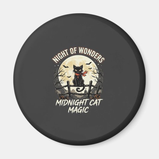 Halloween schwarze Katze Mondlicht Magnet (Vorne)